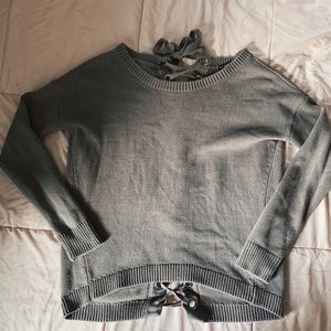 Express lace up back sweater